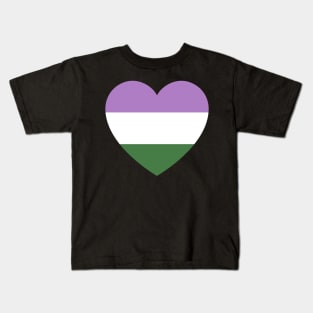 Gender Queer Flag Heart Kids T-Shirt